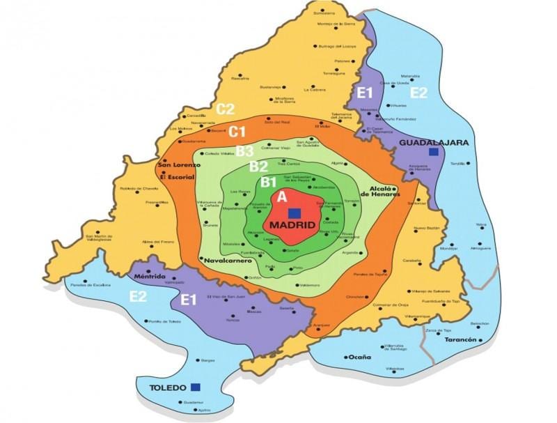 মাদ্রিদ জোন টি মানচিত্র