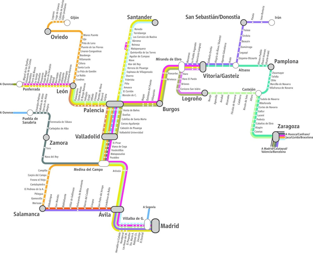 মানচিত্র মাদ্রিদ renfe